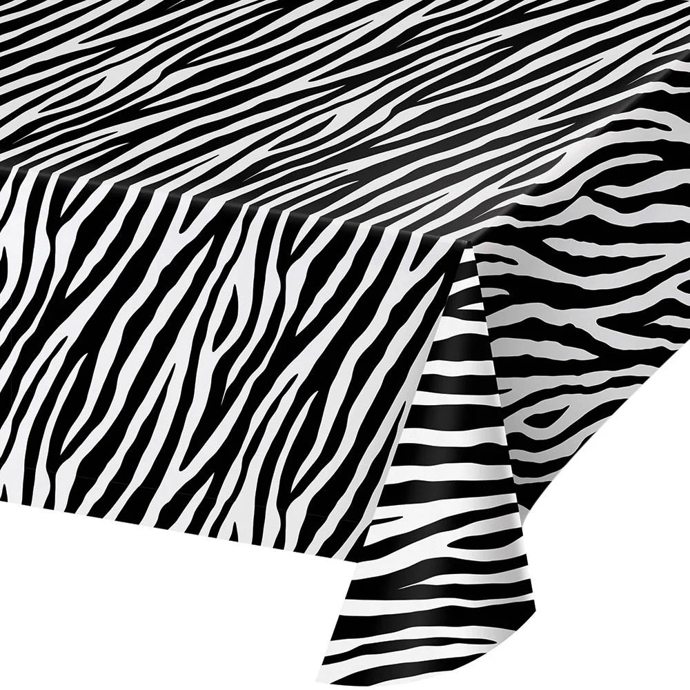 Zebra Print Rectangle Plastic Tablecover